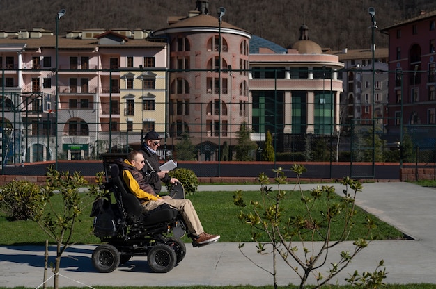 A modern, accessible apartment complex specifically designed for senior citizens in Colombia. The image should showcase features like ramps, wide hallways, and communal gardens, signifying comfort and inclusivity.