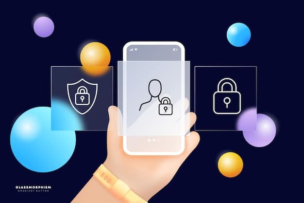 A security lock icon superimposed on a smartphone screen displaying a government subsidy application form, symbolizing the importance of online security when applying for benefits.