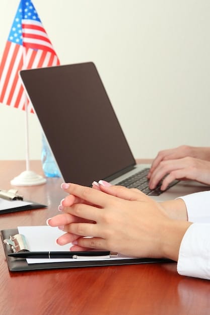 A person's hands typing on a keyboard, with the screen displaying a government website with a secure login portal. The focus is on the security of the online process and the importance of using official platforms.