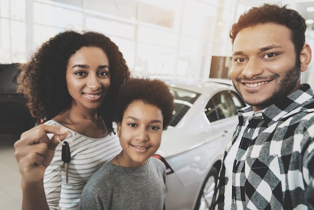 A Colombian family happily receiving the keys to their new car, showcasing the dream of car ownership despite financial challenges.