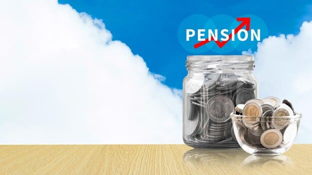 A close-up of a hand placing a Colombian peso coin into a piggy bank labeled 
