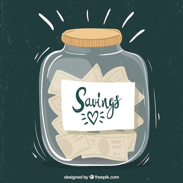 An image showing a savings jar labeled 