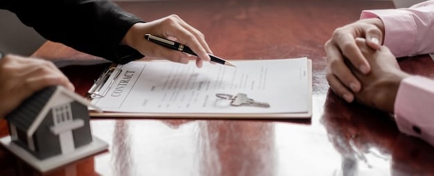 A close-up of a legal document, specifically a real estate trust agreement, with emphasis on clauses protecting the buyer's rights and obligations. A pen is resting on the document, conveying a sense of careful review and legal formality.